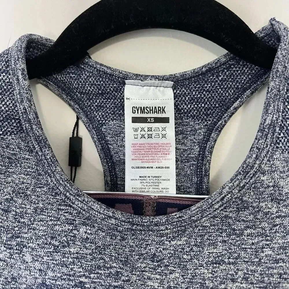 Gymshark Flex Seamless Leggings and Sports Bra Set Size XS NWT Navy Marl Purple